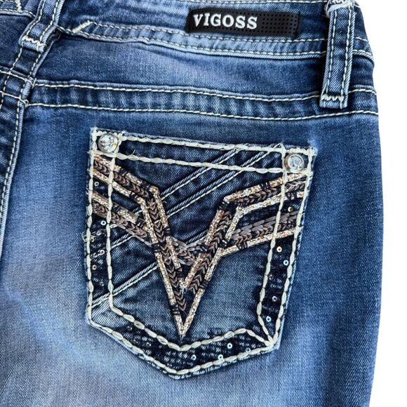 ViGoss Capri Heritage Fit Size 8 Bling Distressed Women's Jeans - Picture 6 of 10